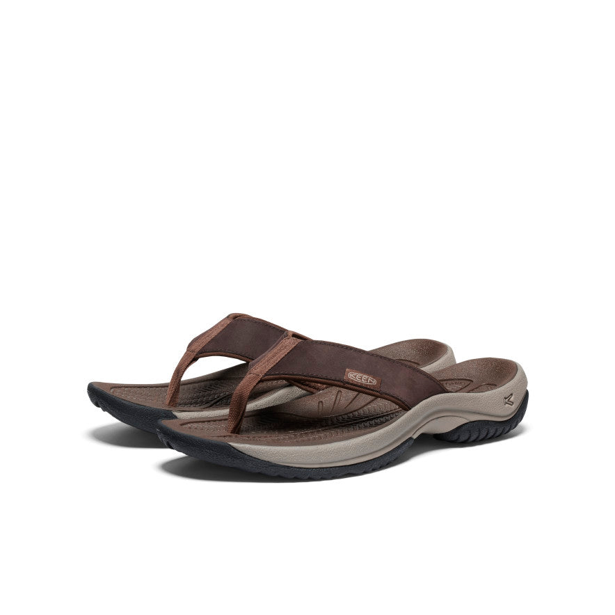 Men's Kona Leather Flip-Flop | Java/Dark Earth - Image 2